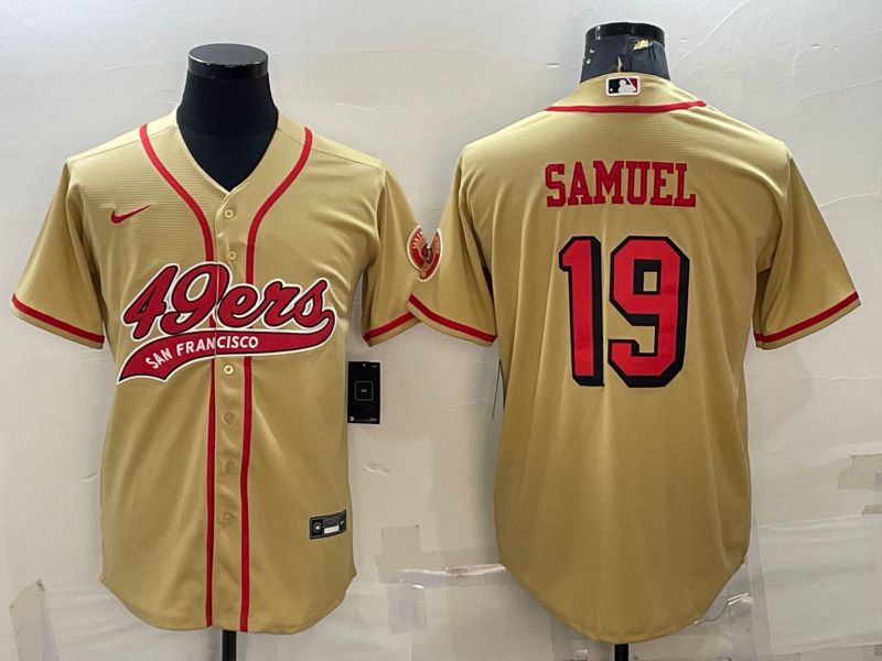Men San Francisco 49ers #19 Samuel Yellow 2022 Nike Co branded NFL Jerseys